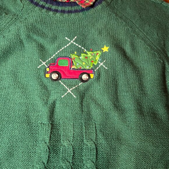 BT Kids Boy 5 2pc Green Sweater Red plaid shirt NWT - Picture 3 of 11
